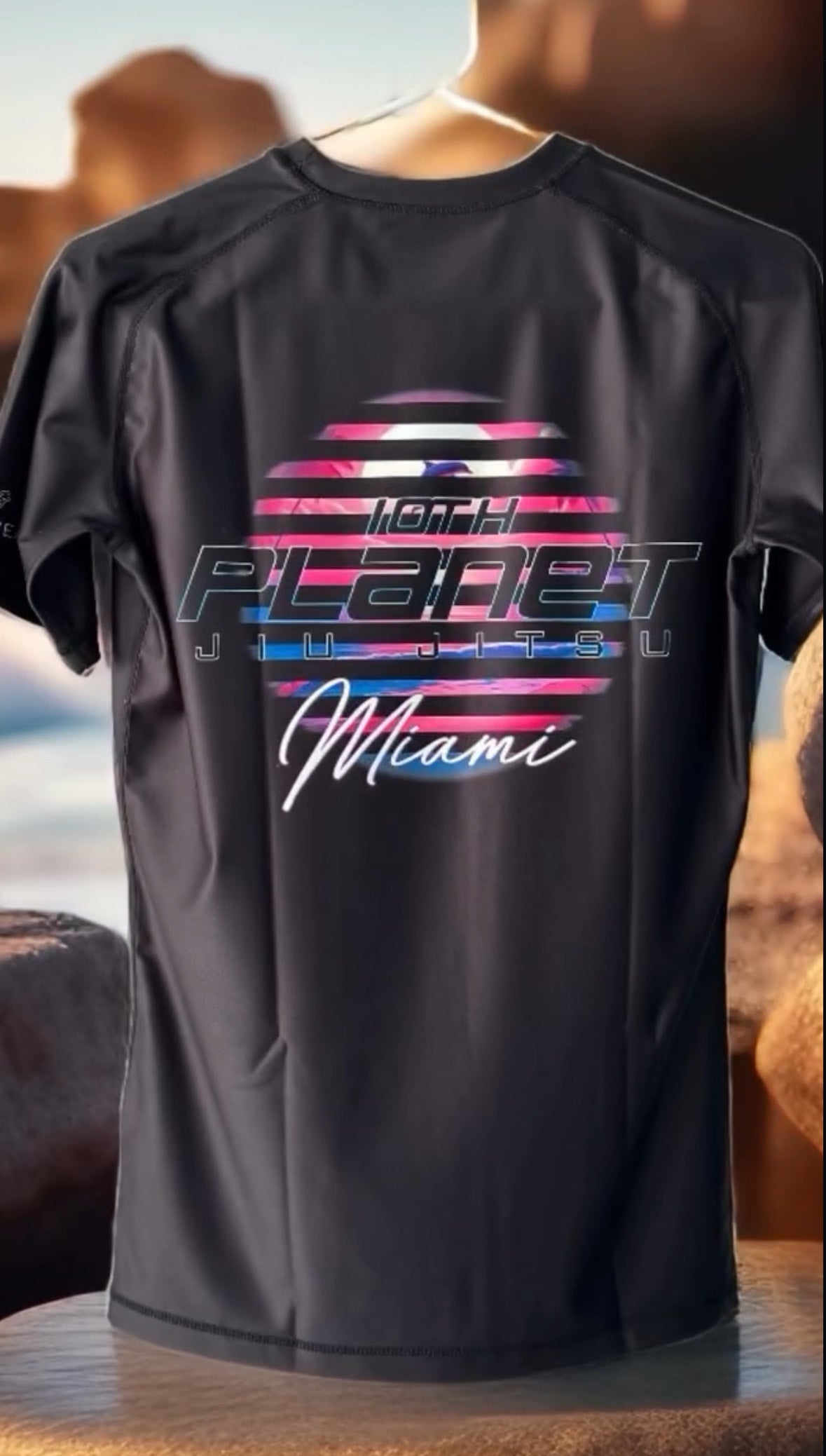 10th Planet Miami Pink Sunset Rash-Guard